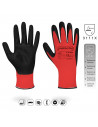 Guantes de trabajo, nylon rojo y nitrilo resistente, protección mecánica, bricolaje, seguridad, jardinería, adulto unisex, rojo