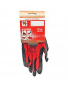 Guantes de trabajo, nylon rojo y nitrilo resistente, protección mecánica, bricolaje, seguridad, jardinería, adulto unisex, rojo