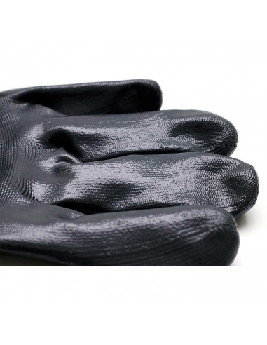 Guantes de trabajo, nylon rojo y nitrilo resistente, protección mecánica, bricolaje, seguridad, jardinería, adulto unisex, rojo