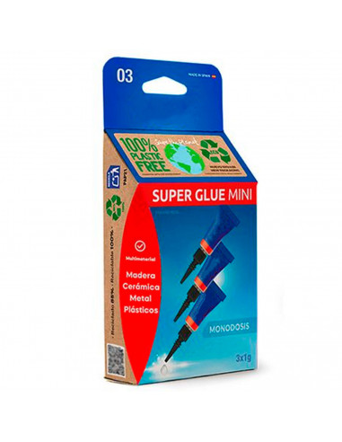 Pegamentos de 3 mini tubos en el gel transparente, rápido e instantáneo, superficies de metales, cerámica, plástico, goma, mader