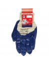 Guantes de trabajo, algodón y nitrilo grueso, protección mecánica, bricolaje, seguridad, jardinería, adulto unisex, azul y blanc