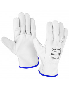 Guantes de trabajo de piel flor de vacuno, resistentes a la abrasión, protección, conductor, construcción, jardinería, adulto, g