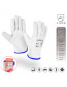 Guantes de trabajo de piel flor de vacuno, resistentes a la abrasión, protección, conductor, construcción, jardinería, adulto, g
