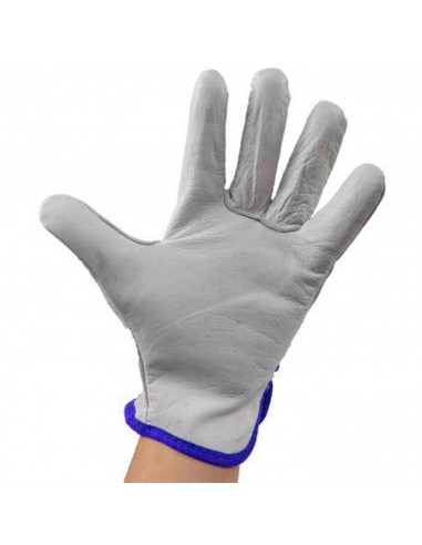 Guantes de trabajo de piel flor de vacuno, resistentes a la abrasión, protección, conductor, construcción, jardinería, adulto, g