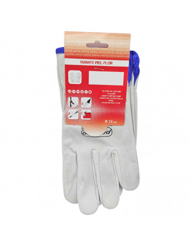 Guantes de trabajo de piel flor de vacuno, resistentes a la abrasión, protección, conductor, construcción, jardinería, adulto, g