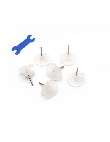 Set de cuelga fácil, 6 cuelga fácil, plástico resistente, clavos incluidos. Fácil instalación. Color blanco. 15 x 9 x 1,5 mm.