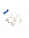 Set de cuelga fácil, 6 cuelga fácil, plástico resistente, clavos incluidos. Fácil instalación. Color blanco. 15 x 9 x 1,5 mm.