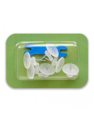 Set de cuelga fácil, 6 cuelga fácil, plástico resistente, clavos incluidos. Fácil instalación. Color blanco. 15 x 9 x 1,5 mm.