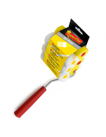 Set de pintor, fabricado en metal y plástico, contiene varilla de 22 cm, 3 recambios de poliéster de 10 cm, 3 recambios de espum