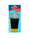 Set de 10 pinceles para los artistas, fabricado en plástico, punta de pelo natural, ideal para pintura artística, trabajos manua