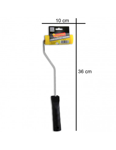 Set de pintor, fabricado en metal y plástico, contiene 1 rodillo de espuma 10 cm, 1 varilla de 36 cm, 36 x 10,5 x 3 cm
