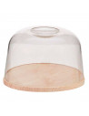 Artema - Quesera redonda, tapa transparente de metacrilato y base de madera, recipiente para guardar queso o embutidos, 22 cm