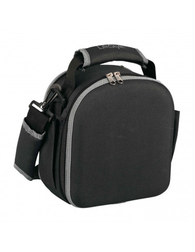 LifeStyle - Bolsa térmica para alimentos con 2 compartimentos y de 23 x 22 x 13,5 cm y 2 recipientes y 2 servilletas de tela. Fi