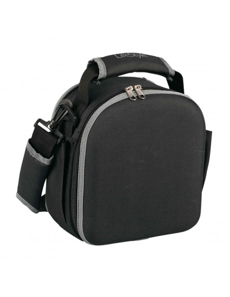 LifeStyle - Bolsa térmica para alimentos con 2 compartimentos y de 23 x 22 x 13,5 cm y 2 recipientes y 2 servilletas de tela. Fi