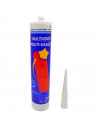 Tradineur - Sellador de silicona en cartucho, incluye cánula, anti-moho, flexible, cocina, baño, ventanas, juntas, alicatados, m
