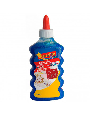 SuperTite - Pegamento con purpurina infantil, sin disolventes, manualidades, proyectos escolares, bellas artes, apto para niños,