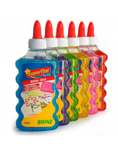 SuperTite - Pegamento con purpurina infantil, sin disolventes, manualidades, proyectos escolares, bellas artes, apto para niños,