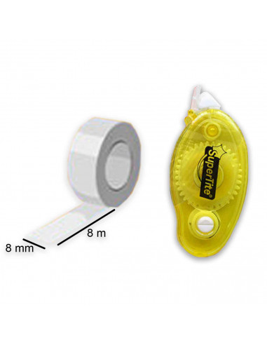 Cinta adhesiva doble cara con aplicador. Fácil y seguro. Ideal para documentos y fotografías. 9 x 4 x 2 cm 