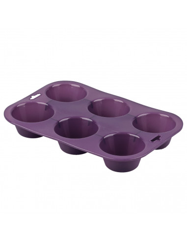Tradineur -  Molde para magdalenas grandes de 31,5 x 21,5 x 3,8 cm de silicona y color violeta. Molde para hornear de 31,5 x 21,