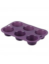 Tradineur -  Molde para magdalenas grandes de 31,5 x 21,5 x 3,8 cm de silicona y color violeta. Molde para hornear de 31,5 x 21,