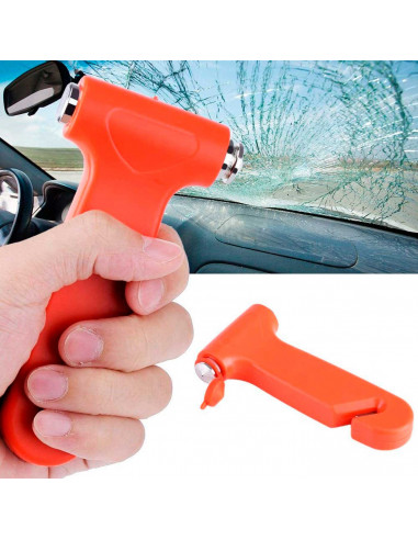 Martillo de emergencia para coche con cortacinturones, herramienta de escape, rompe cristales, ventanillas de automóviles, naran