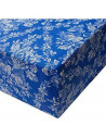 Tradineur - Funda para colchón estampada con cremallera, poliéster, flores blancas, extra suave, no encoge, protector de colchón