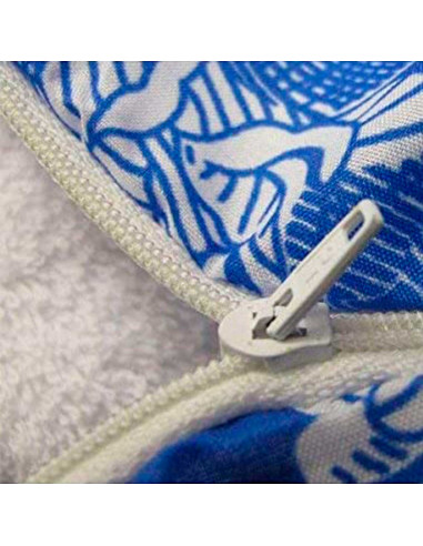 Tradineur - Funda para colchón estampada con cremallera, poliéster, flores blancas, extra suave, no encoge, protector de colchón
