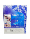 Tradineur - Funda para colchón estampada con cremallera, poliéster, flores blancas, extra suave, no encoge, protector de colchón