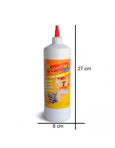 Pegamento escolar de 1 kg cola blanca. Pega: Madera, papel, cartón, tejidos, cuero, corcho, etc. Trasparente tras secado.