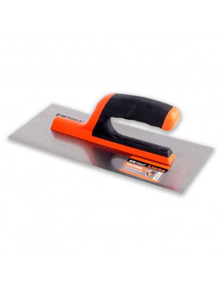 Llana de acero, acero inoxidable, mango ergonómico, herramienta manual. Ideal para allanar suelos. 8,5 x 28 x 12 cm Llana de acero, acero inoxidable, mango ergonómico, herramienta manual. Ideal para allanar suelos. 8,5 x 28 x 12 cm