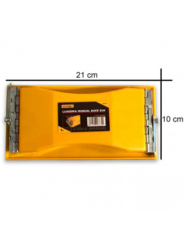 Bloque de lija grande con prensado, forma ergonómica, zonas planas como cantos. Herramienta manual. 4 x 10 x 21 cm - Color aleat