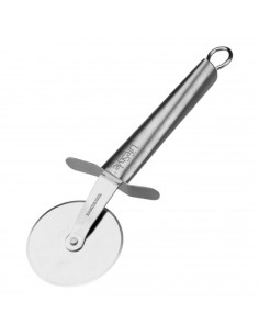 Tradineur - Serie Platinum - Cortapizzas de acero inoxidable de 22 cm y hoja de 3,2 cm de diámetro. Cortador para pizzas de acer