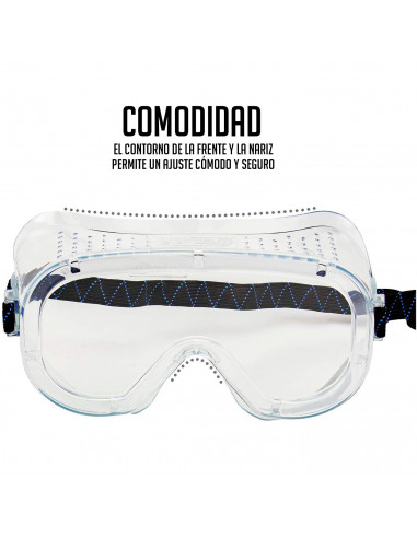 Gafas de seguridad, protector de ojos, prevención y seguridad, fabricado en PVC. No protegen contra los rayos UV. 7 x 15,5 x 5,5