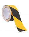 Tradineur - Rollo de cinta antideslizante para escalera, adhesivo fuerte y de larga duración, PVC, interior y exterior (Negro y