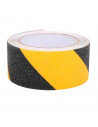Tradineur - Rollo de cinta antideslizante para escalera, adhesivo fuerte y de larga duración, PVC, interior y exterior (Negro y