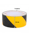 Tradineur - Rollo de cinta antideslizante para escalera, adhesivo fuerte y de larga duración, PVC, interior y exterior (Negro y