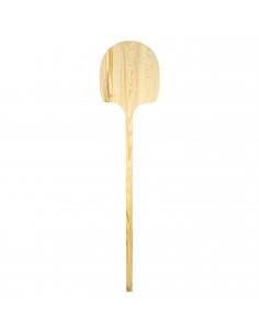 Tradineur -  Pala de madera para pan y pizzas, superficie de 34,4 x 33,5, mango largo, ideal para hornos de leña profundos, pana
