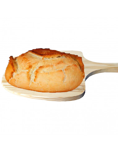 Tradineur -  Pala de madera para pan y pizzas, superficie de 34,4 x 33,5, mango largo, ideal para hornos de leña profundos, pana