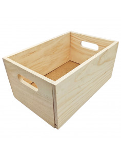 Caja de almacenamiento de madera con asas, caja rectangular decorativa, almacenaje documentos, juguetes, herramientas, comida, r