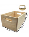 Caja de almacenamiento de madera con asas, caja rectangular decorativa, almacenaje documentos, juguetes, herramientas, comida, r