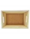 Caja de almacenamiento de madera con asas, caja rectangular decorativa, almacenaje documentos, juguetes, herramientas, comida, r
