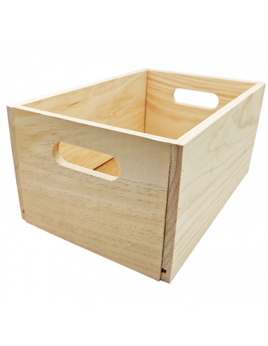 Caja de almacenamiento de madera con asas, caja rectangular decorativa, almacenaje documentos, juguetes, herramientas, comida, r