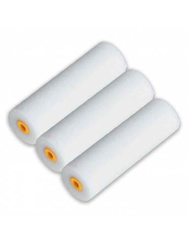 pack de recambios para rodillos, fabricado en espuma, 3 unidades, longitud de 10 cm. Ideal para el pintado en casa o trabajo. Co