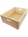 Caja de almacenamiento con asas, madera, caja rectangular decorativa, almacenaje documentos, juguetes, herramientas, comida, rop