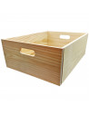 Caja de almacenamiento con asas, madera, caja rectangular decorativa, almacenaje documentos, juguetes, herramientas, comida, rop