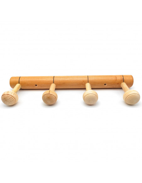 Perchero de madera 4 pomos para pared, soporte clásico de abrigos, sombreros para recibidor, dormitorio, 5 x 43 x 10,5 cm