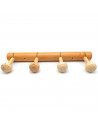 Perchero de madera 4 pomos para pared, soporte clásico de abrigos, sombreros para recibidor, dormitorio, 5 x 43 x 10,5 cm