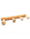 Perchero de madera 4 pomos para pared, soporte clásico de abrigos, sombreros para recibidor, dormitorio, 5 x 43 x 10,5 cm