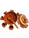Tradineur - Mini Juego de queimada de barro artesanal, modelo mini individual, artesanía tradicional gallega, incluye cuenco, 6