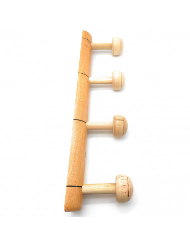 Perchero de madera 4 pomos para pared, soporte clásico de abrigos, sombreros para recibidor, dormitorio, 5 x 43 x 10,5 cm